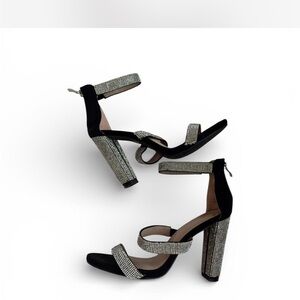 Windsor Black Rhinestone Heels